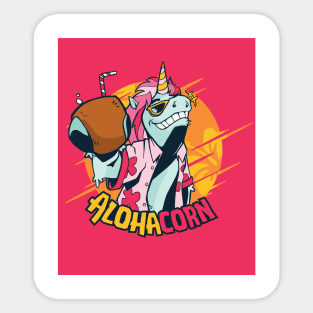 Aloha hawaiian Unicorn hawaiian cool design Sticker